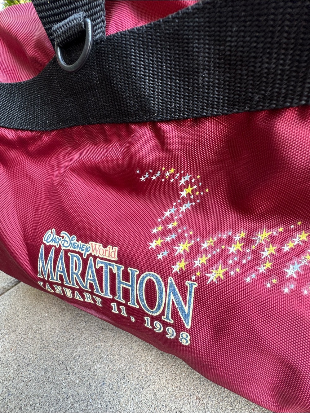 Disney Vintage Marathon Burgundy Duffel Bag with Mickey Graphic - Picture 3 of 9